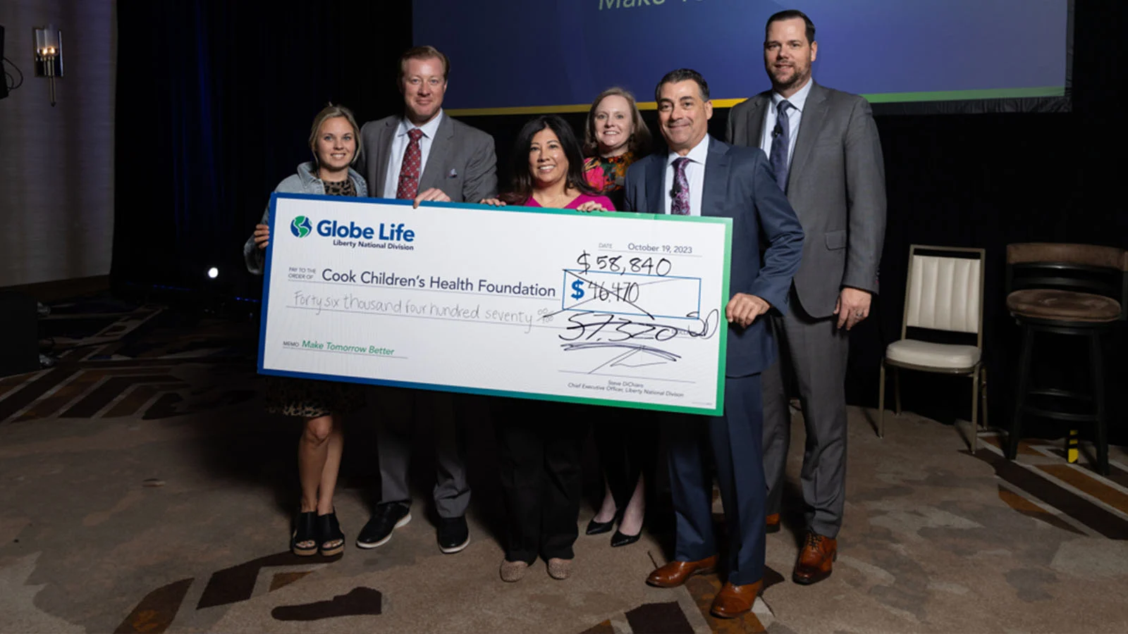 Check presentation from Globe Life Liberty National Division to Cook Children's